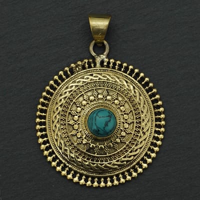 turquoise mandala pendant