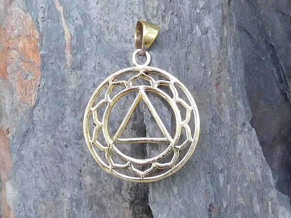Lotus Triangle Pendant by Avashy