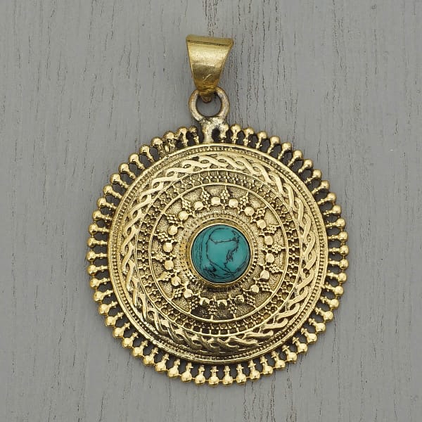 turquoise mandala pendant