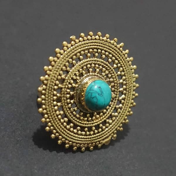 turquoise mandala ring