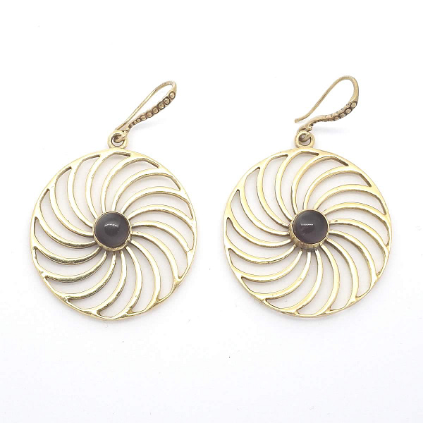 amethyst earrings spiral mandala