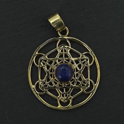 lapis lazuli shatkona pendant
