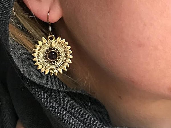 Amethyst Sunflower Earrings by Avashy
