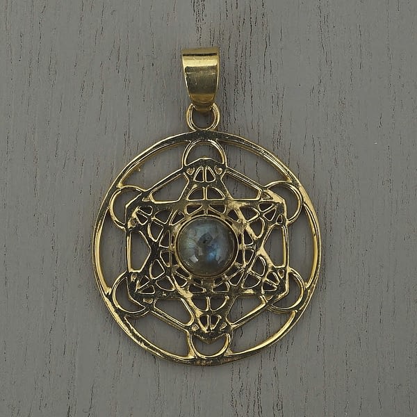 labradorite shatkona pendant